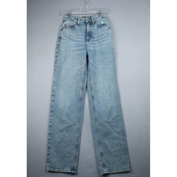 Playboy By PacSun Light Blue Jeans Medium Wash Back Slash 90’s Size 24 - Picture 2 of 16